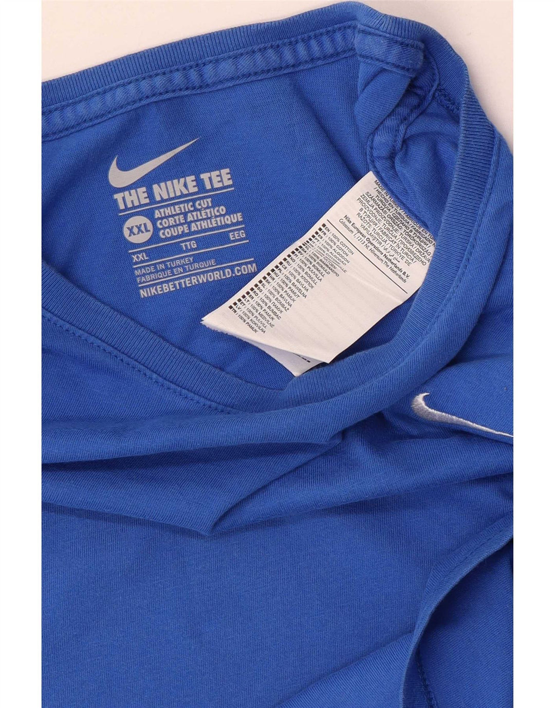 T-shirt Nike da uomo dal taglio atletico, 2XL, cotone blu