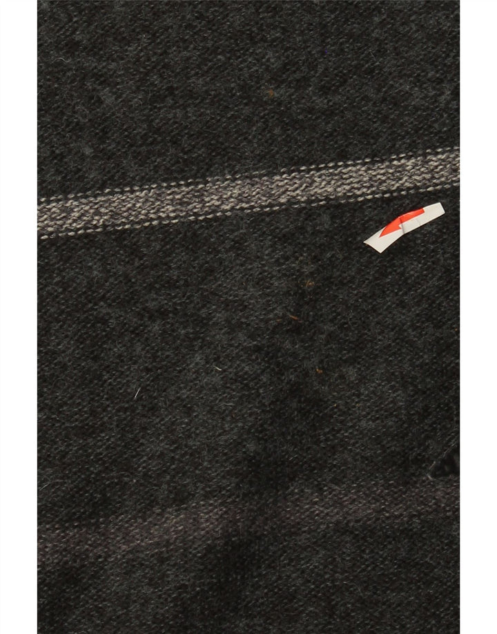 Maglione girocollo da uomo vintage in acrilico geometrico grigio medio