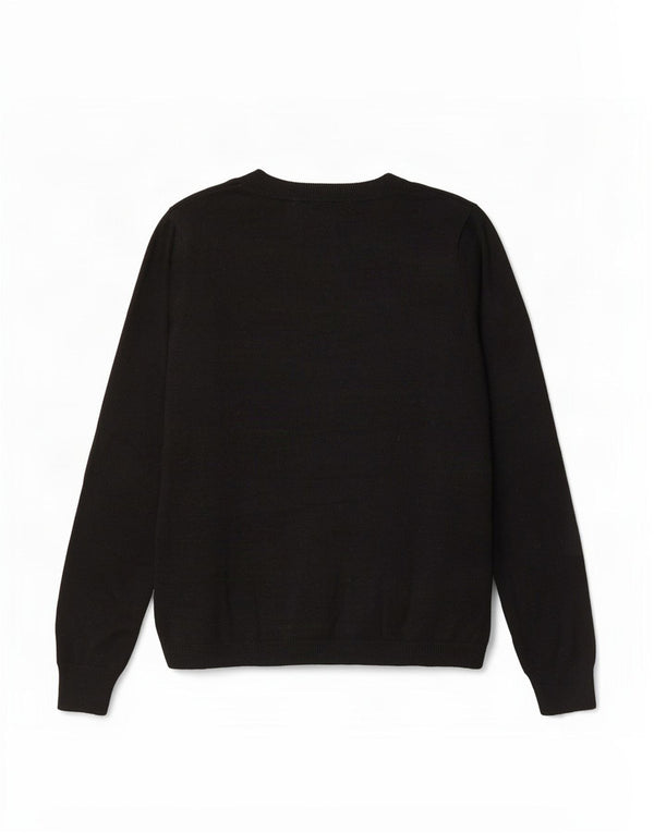 Maglione da donna con scollo a barca con grafica Marks & Spencer UK 12 medio nero