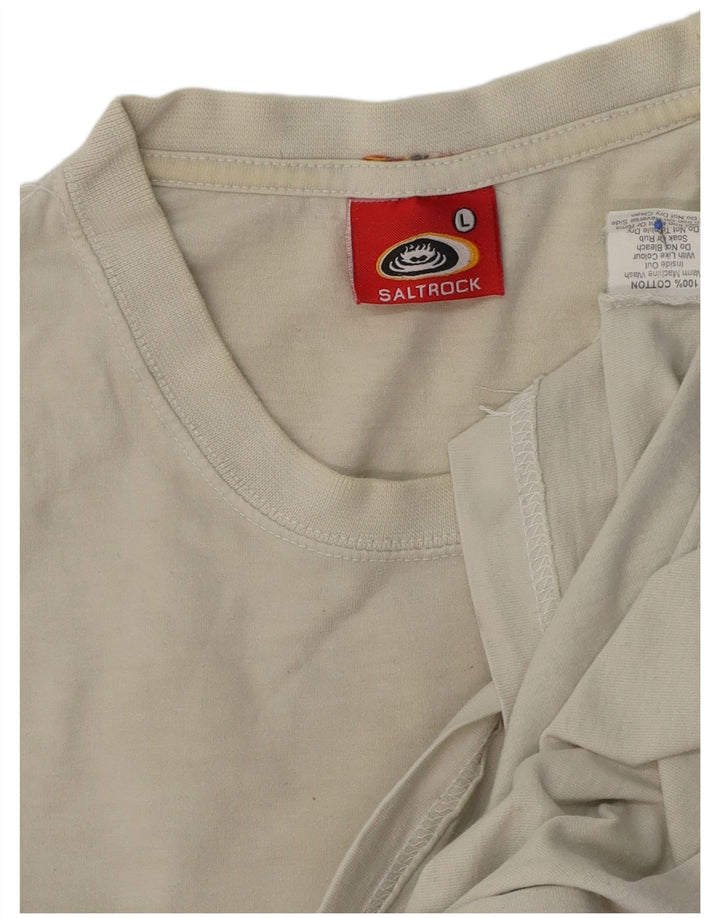 T-shirt grafica da uomo Saltrock Top grande in cotone bianco sporco