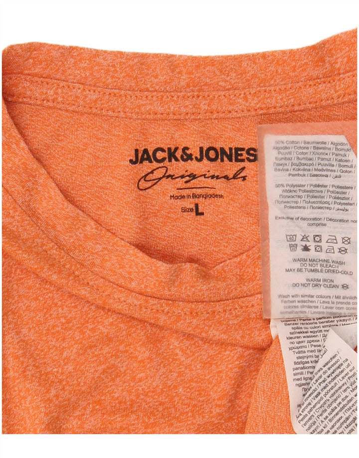 Jack & Jones T-shirt da uomo Top Large in cotone chiazzato arancione