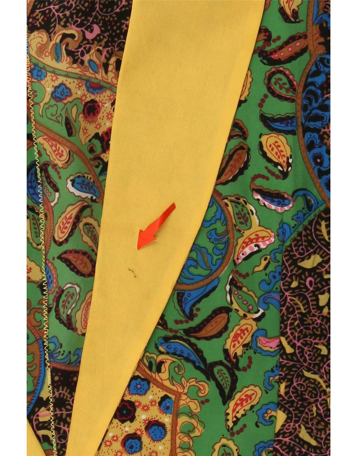 Giacca blazer a maniche corte da donna VINTAGE UK 14 grande multicolore