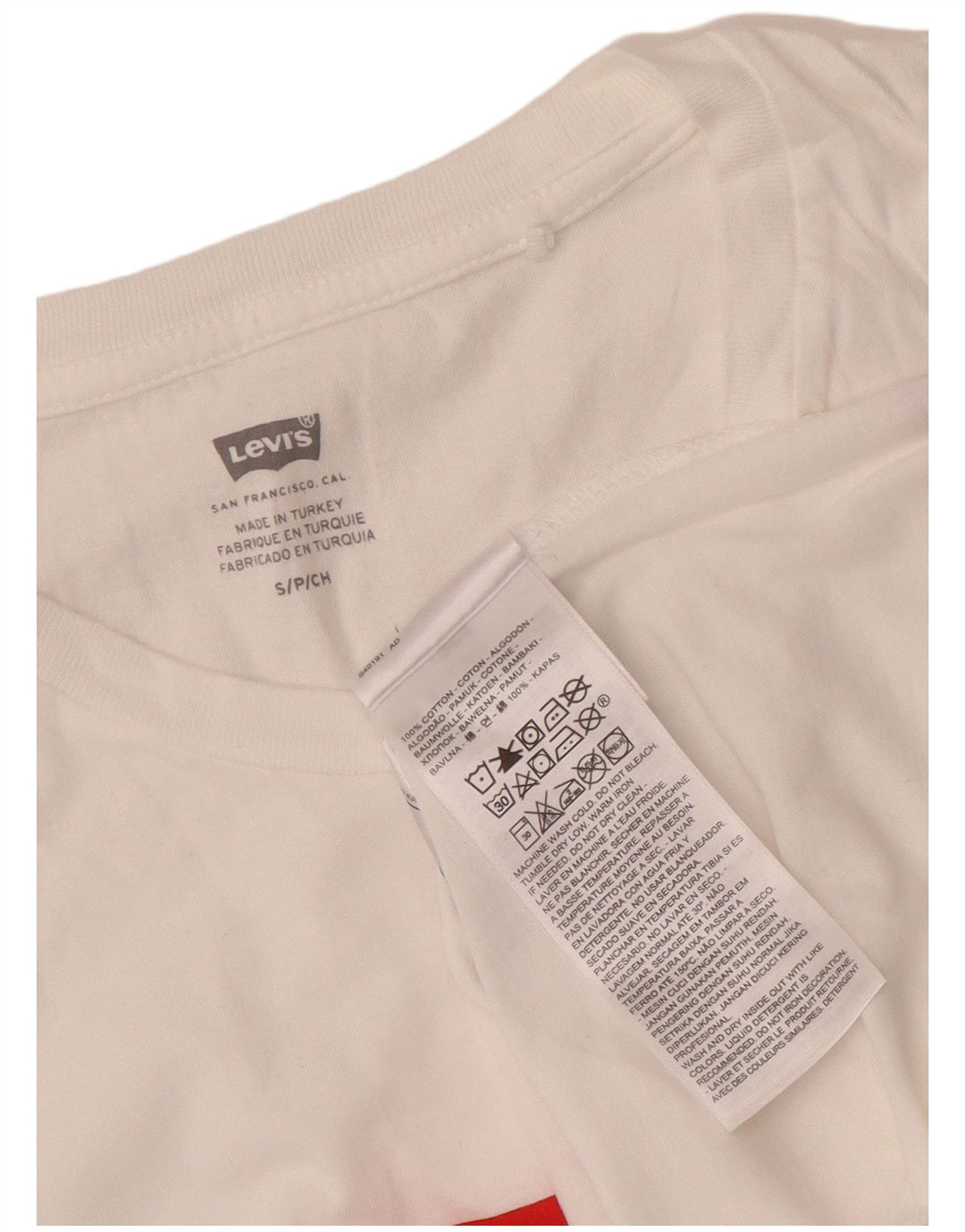 T-shirt grafica da donna Levi's Top UK 10 piccola in cotone bianco