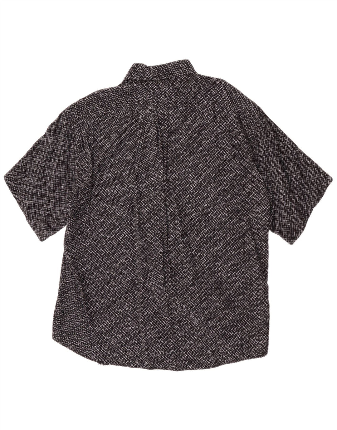 Camicia a maniche corte da uomo Tipo' S Large in viscosa geometrica nera