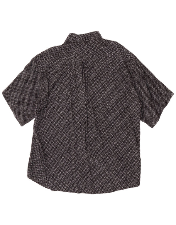 Camicia a maniche corte da uomo Tipo' S Large in viscosa geometrica nera