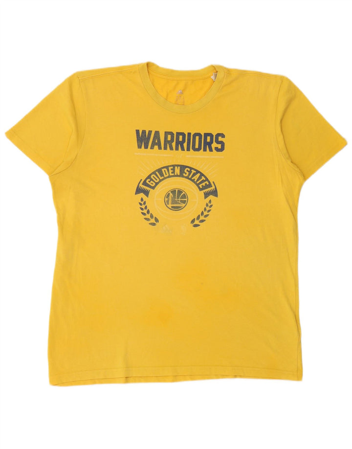 T-shirt grafica ADIDAS da uomo Golden State Warriors, grande, in cotone giallo