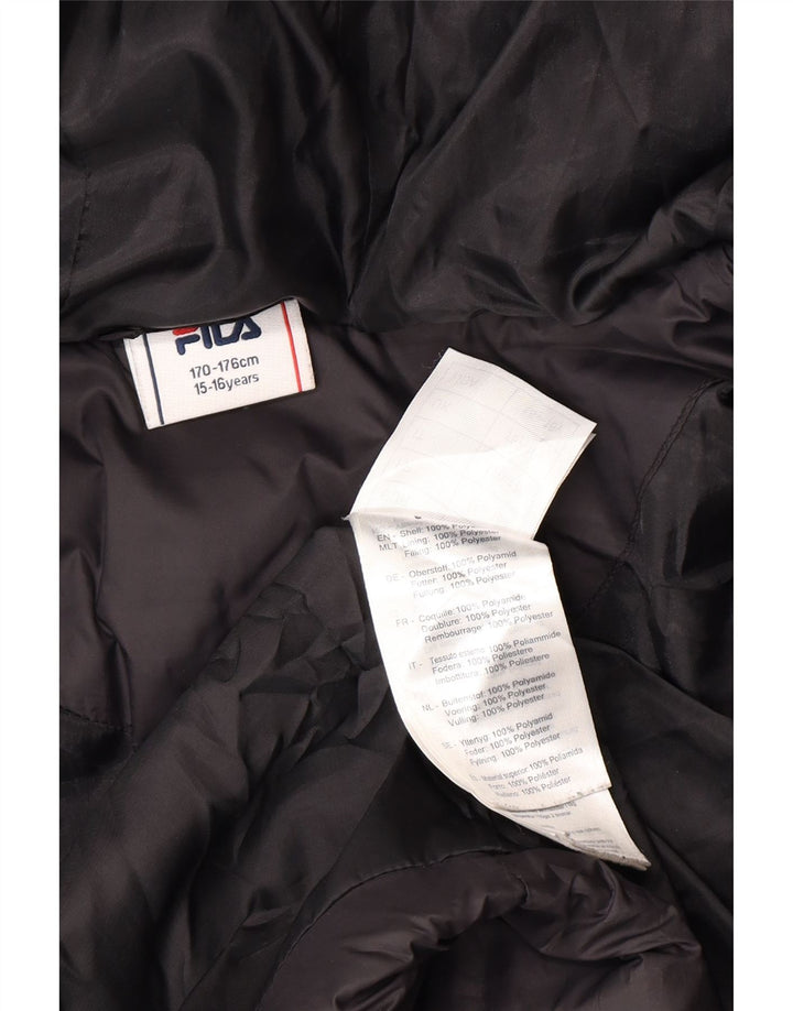 Giacca imbottita con cappuccio Fila da ragazzo 15-16 anni in poliammide color block nero