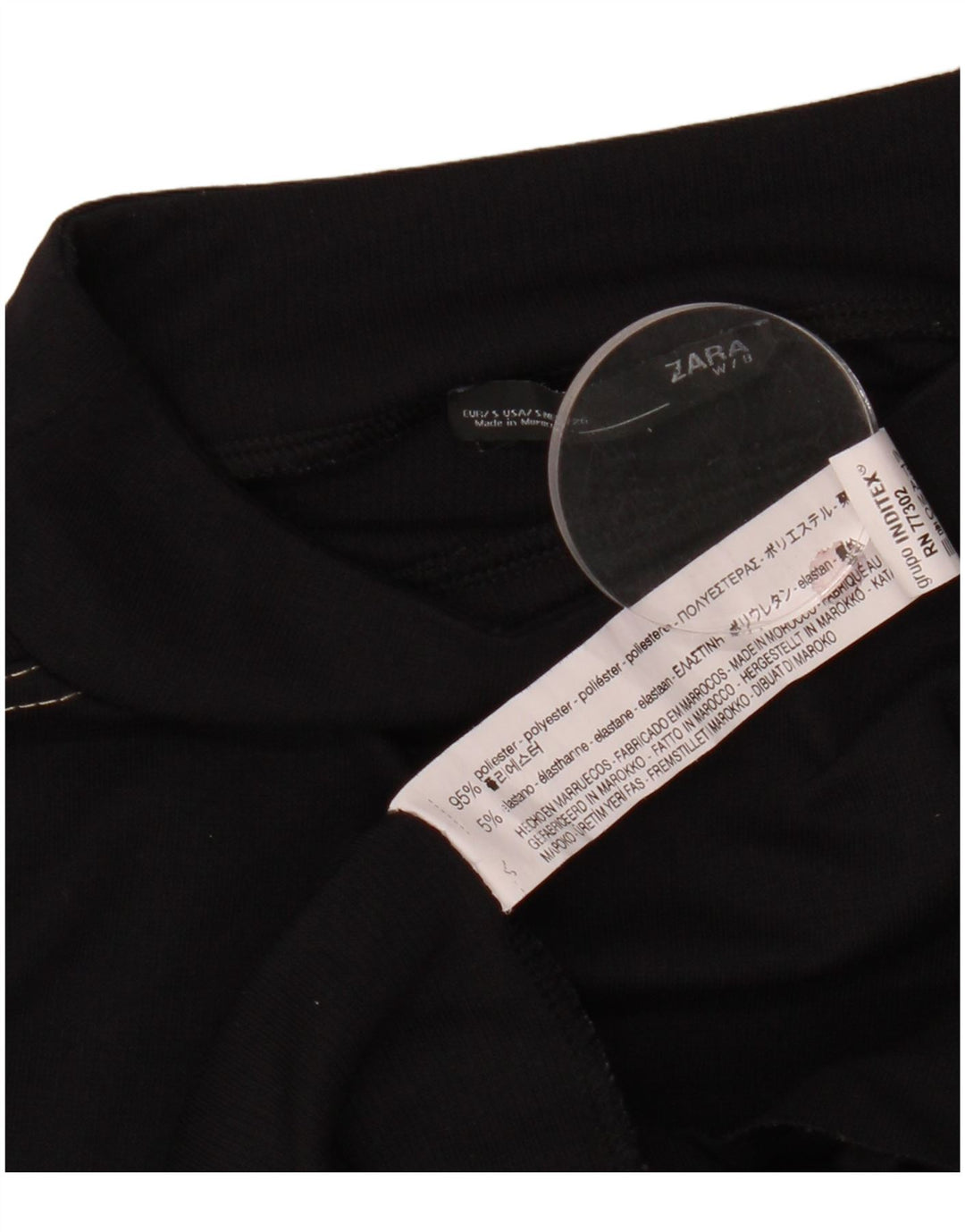 Top Zara da donna a maniche lunghe UK 10 Small Nero Poliestere