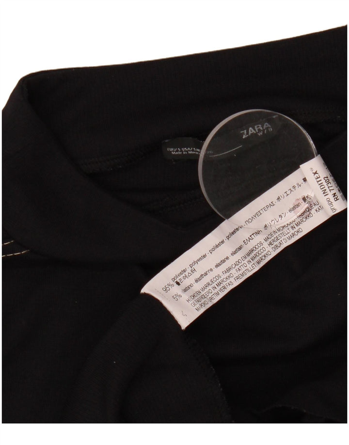 Top Zara da donna a maniche lunghe UK 10 Small Nero Poliestere
