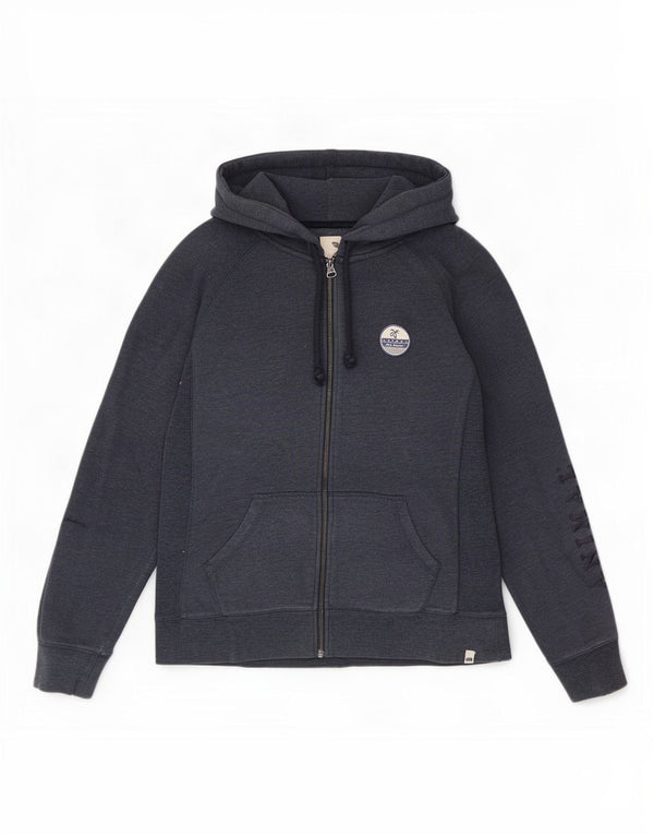 Maglione con cappuccio e zip da donna Animal UK 14 Large in cotone blu navy