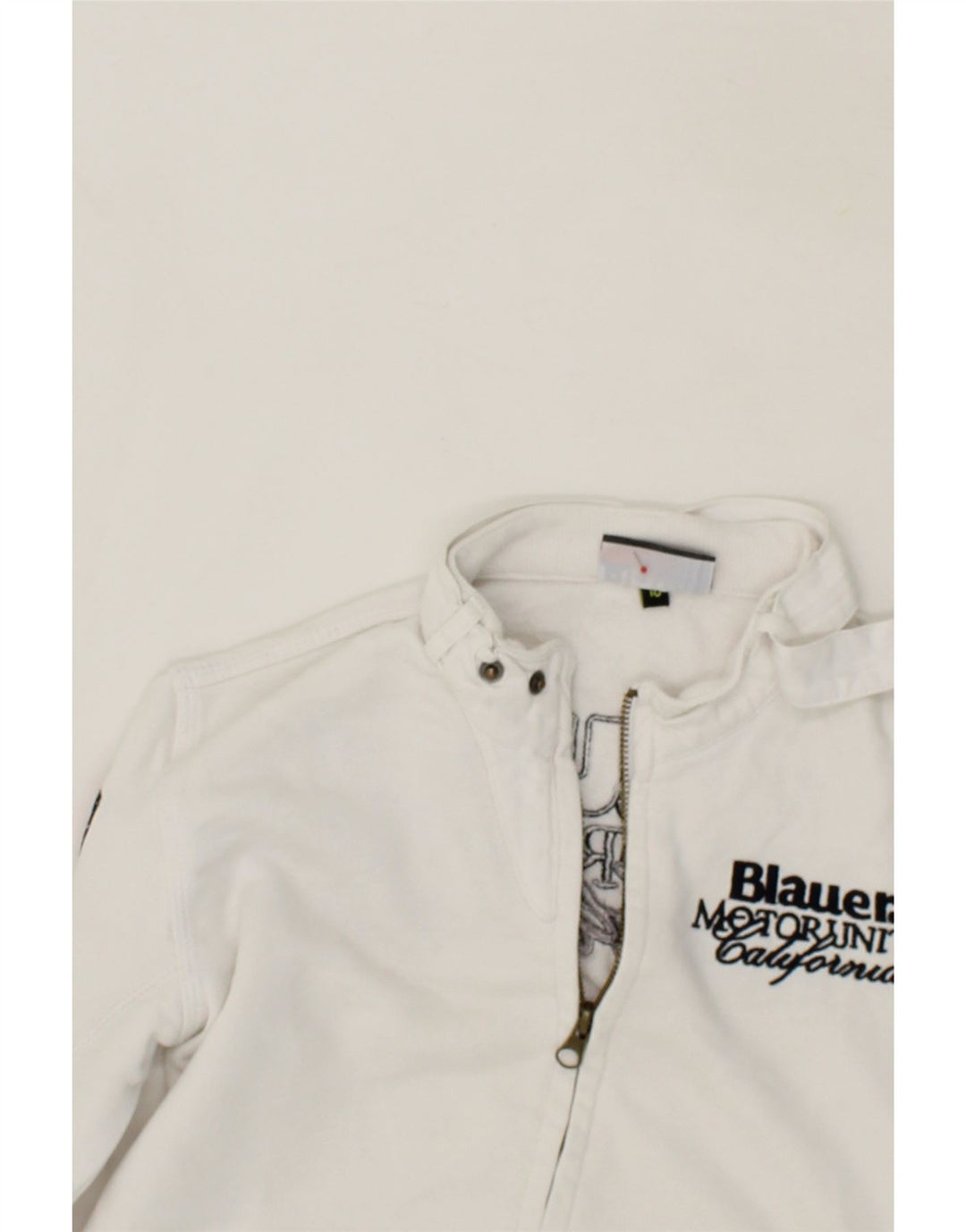 BLAUER Boys Graphic Tracksuit Top Jacket 9-10 Years White Cotton Vintage Blauer and Second-Hand Blauer from Messina Hembry 