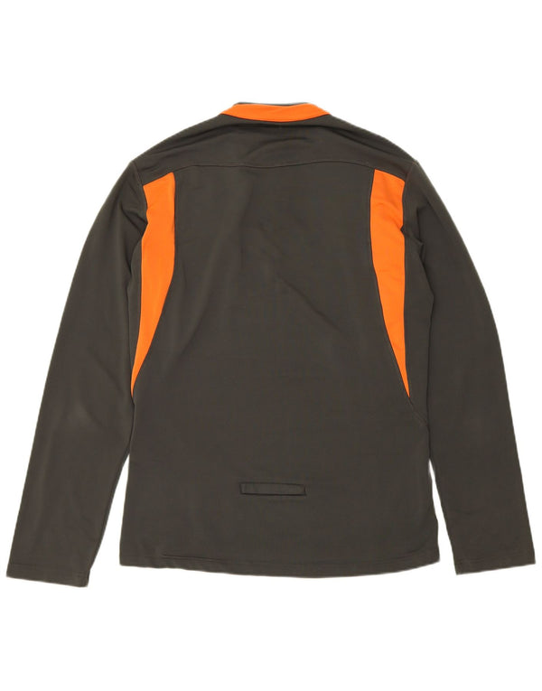 Asics Top da Donna con Zip e Collo a Maniche Lunghe UK 16 Large Grigio Colourblock Sports