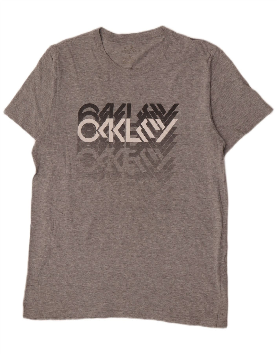 T-shirt grafica da uomo Oakley Top grande in cotone chiazzato grigio
