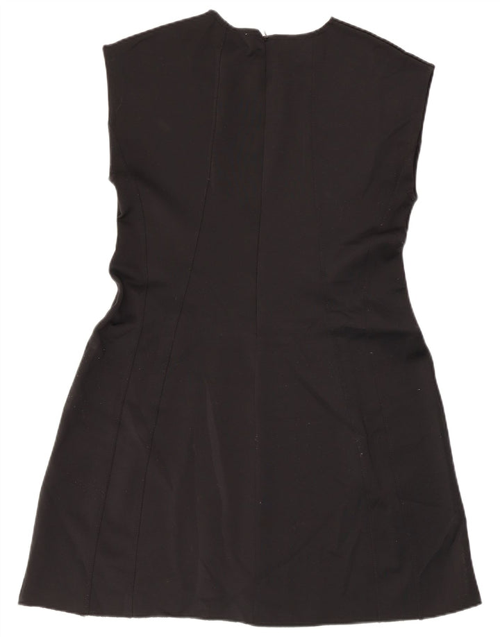 Abito a trapezio senza maniche da donna Zara UK 14 grande poliestere nero