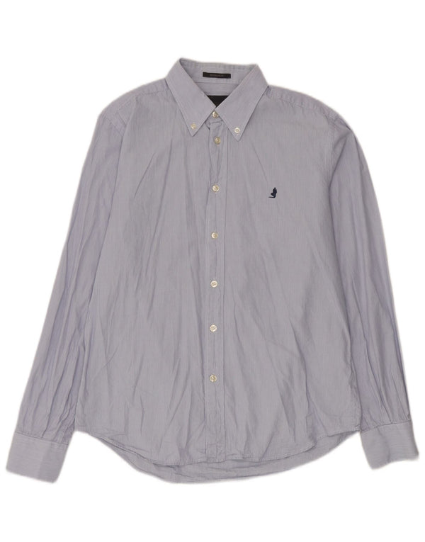 Camicia da uomo Regular Fit Marlboro Classics, cotone gessato blu grande