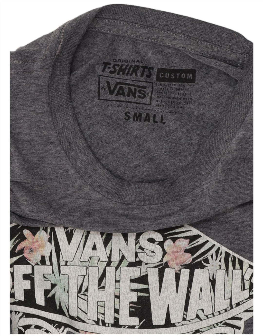T-shirt grafica personalizzata da uomo VANS Top piccola in cotone blu navy