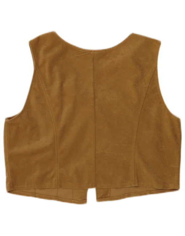WOODPECKER Gilet in velluto da donna UK 16 Large Beige Poliestere
