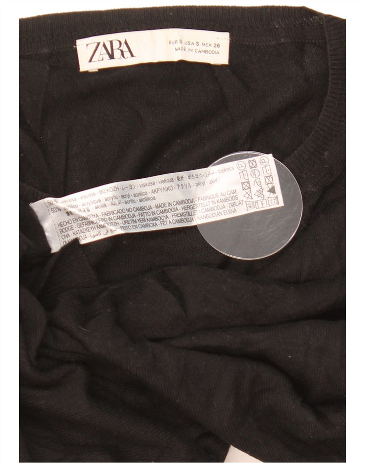 Maglione girocollo oversize da donna Zara UK 10 piccolo in viscosa nera