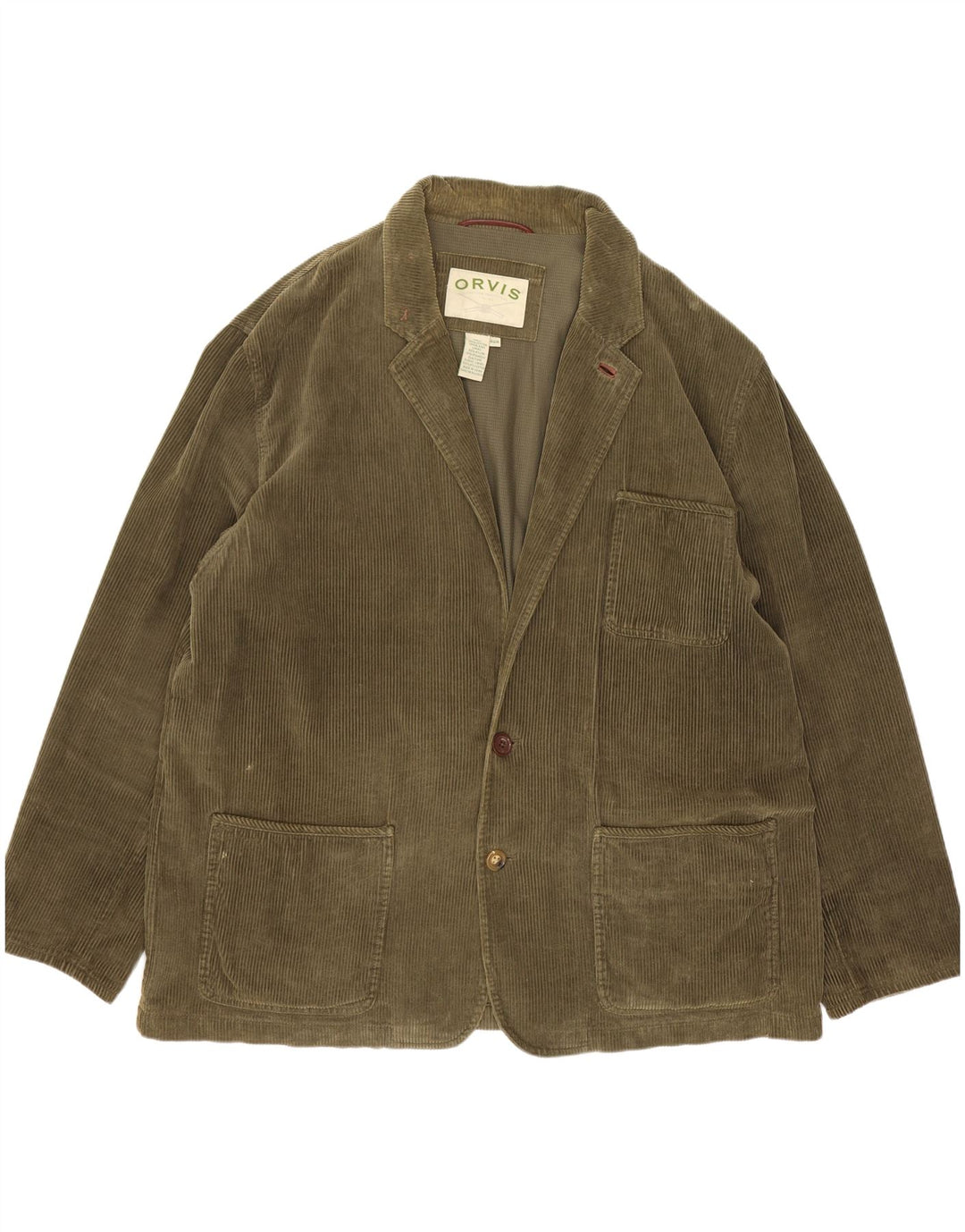 Giacca blazer in velluto a coste a 2 bottoni da uomo Orvis EU 46 3XL cotone verde
