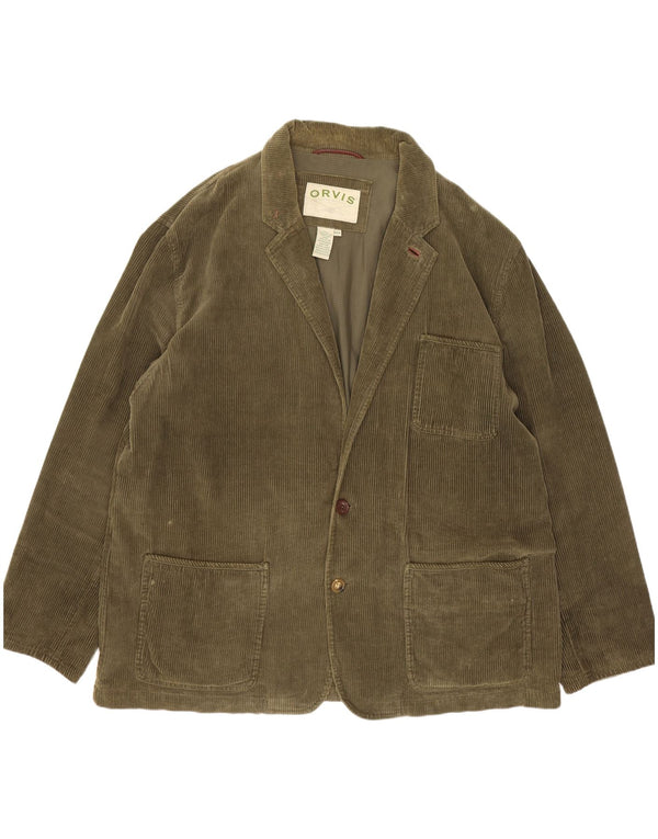 Giacca blazer in velluto a coste a 2 bottoni da uomo Orvis EU 46 3XL cotone verde