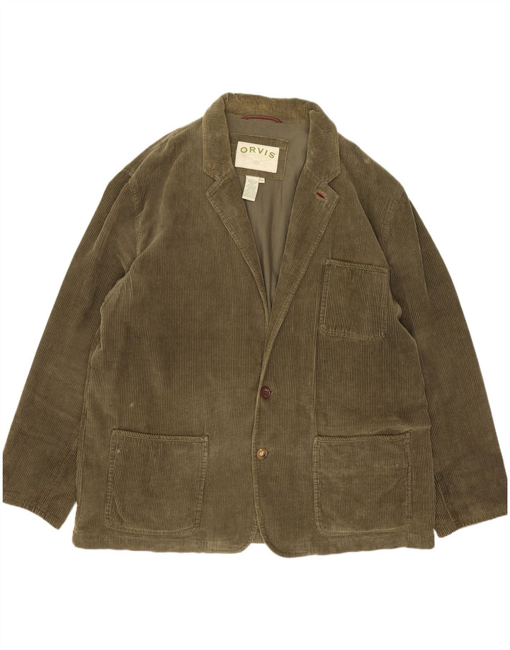 Giacca blazer in velluto a coste a 2 bottoni da uomo Orvis EU 46 3XL cotone verde