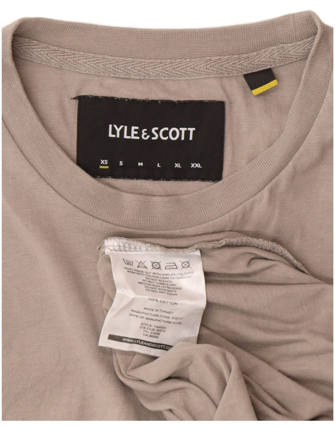 T-shirt da uomo Lyle & Scott Top XS in cotone grigio