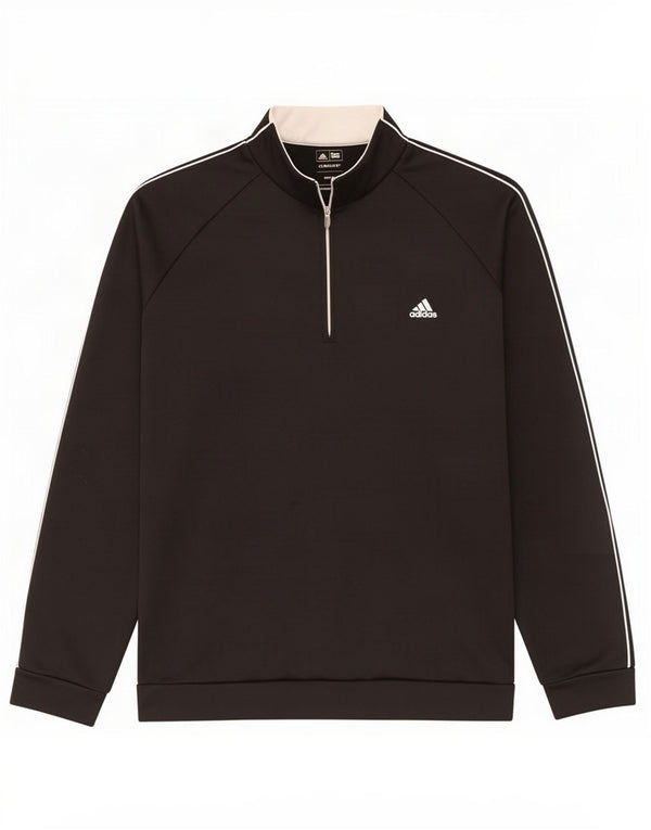 Felpa Adidas Uomo Climalite con zip e collo maglione 2XL poliestere nero