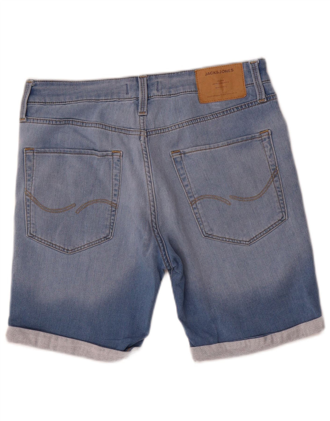 Pantaloncini di jeans invecchiati da uomo Jack & Jones medi W32 cotone blu