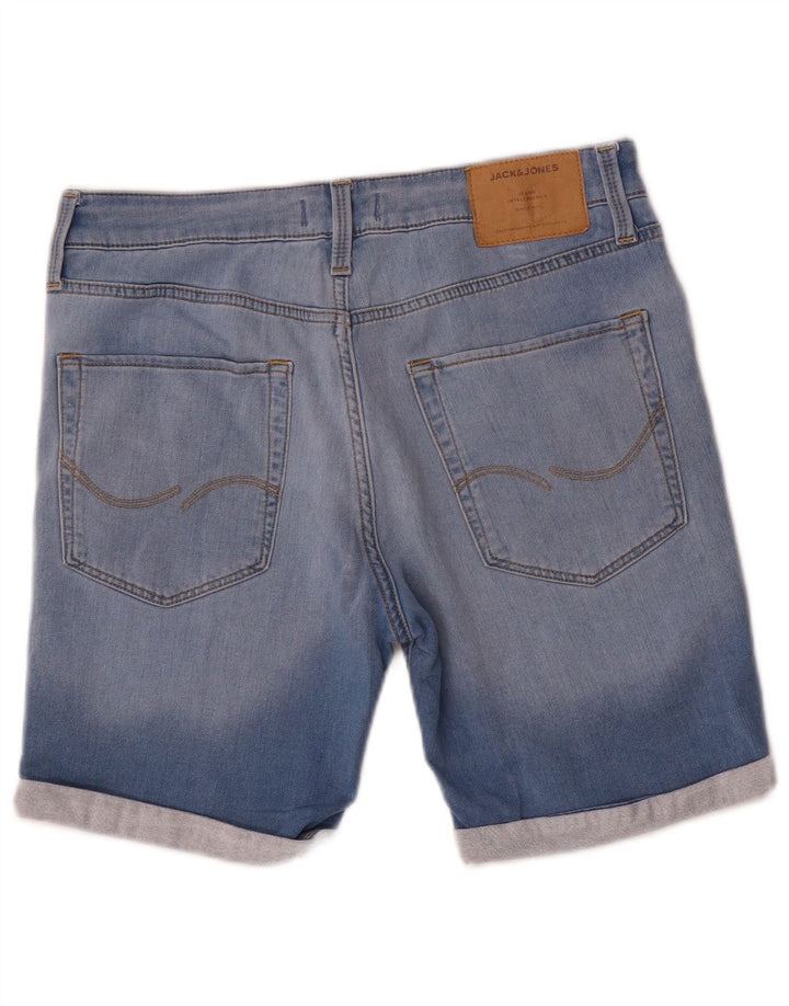 Pantaloncini di jeans invecchiati da uomo Jack & Jones medi W32 cotone blu