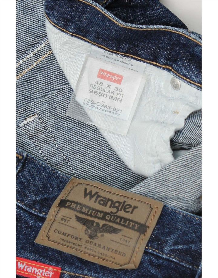 Jeans dritti da uomo Wrangler vestibilità regolare W48 L30 cotone blu