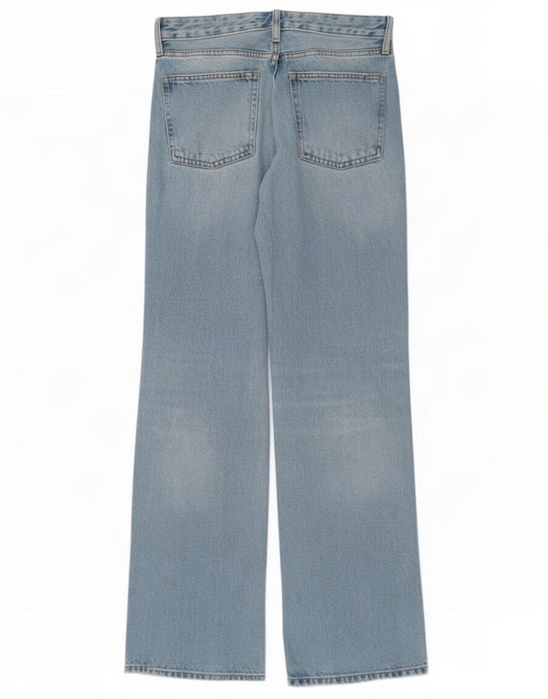 Jeans Zara da donna a vita alta a gamba larga EU 38 Small W28 L34 cotone blu