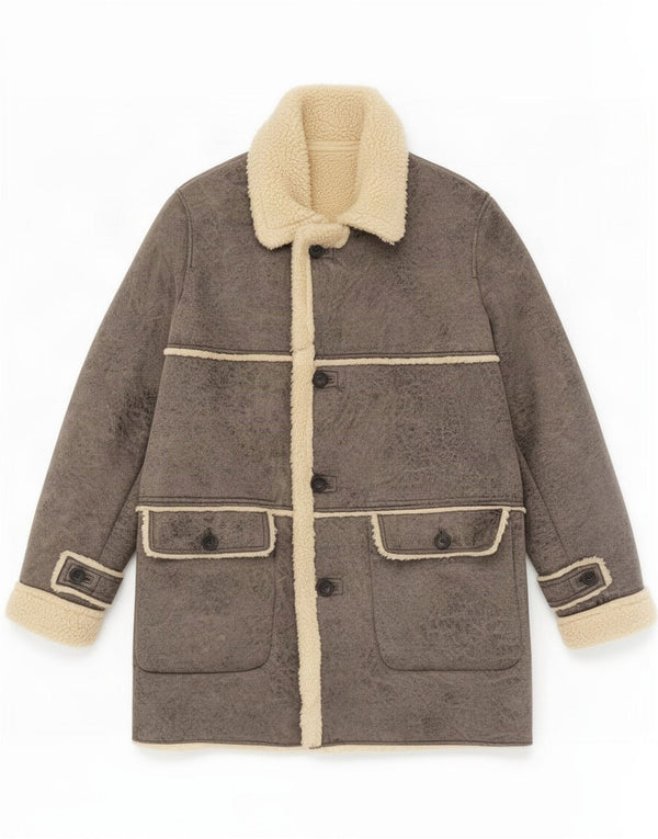 Cappotto Sherpa da uomo Zara UK 44 2XL Grigio