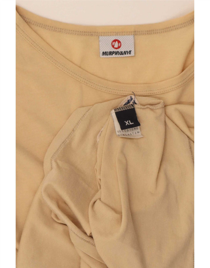 Murphy & Nye Top da donna a maniche lunghe UK 18 XL Cotone beige