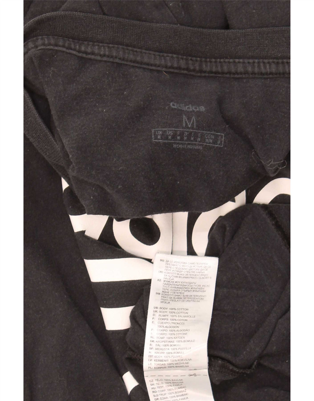T-shirt grafica da uomo Adidas Top in cotone nero medio