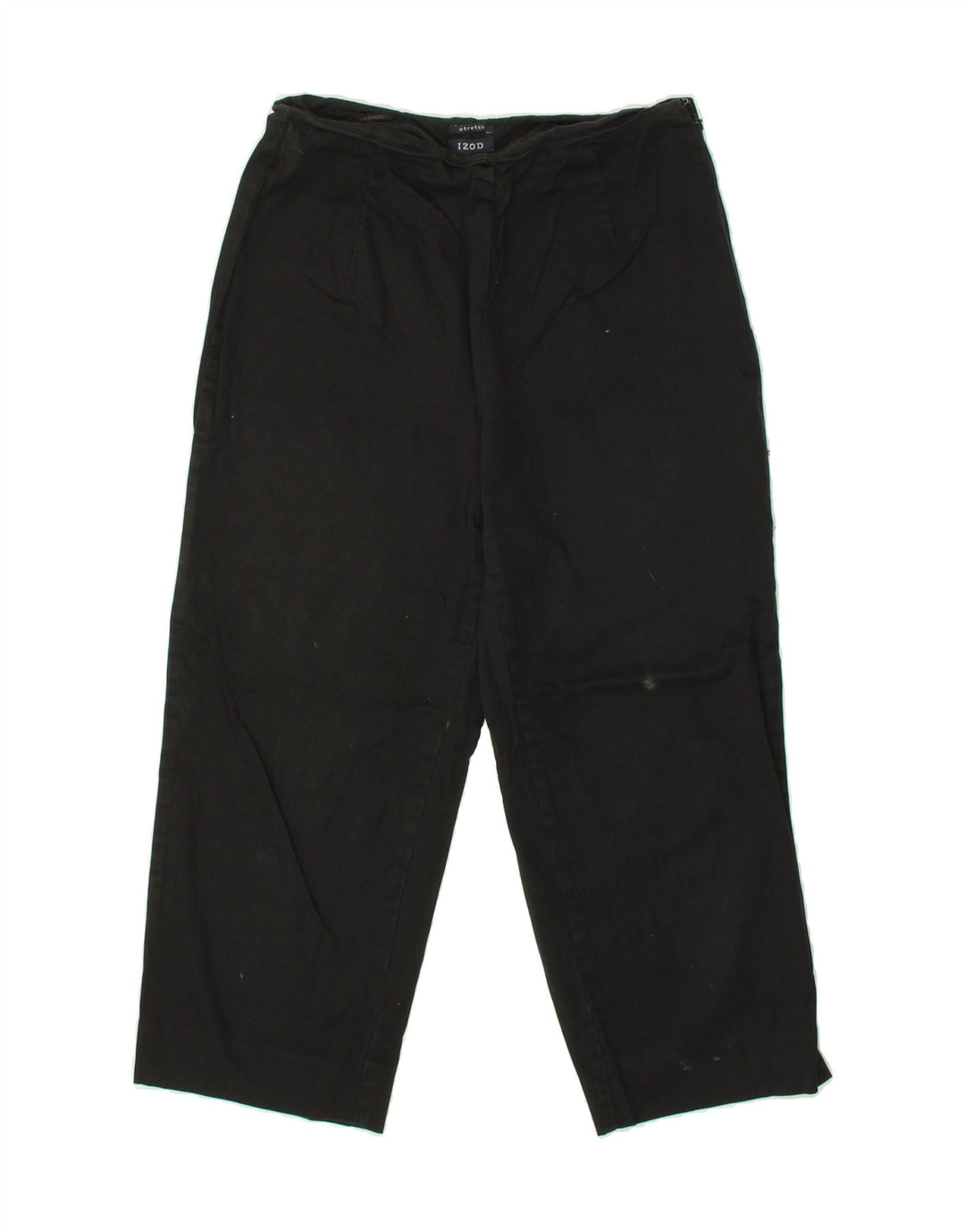 IZOD Womens Straight Capri Trousers US 8 Medium W28 L22 Black Cotton Vintage Izod and Second-Hand Izod from Messina Hembry 