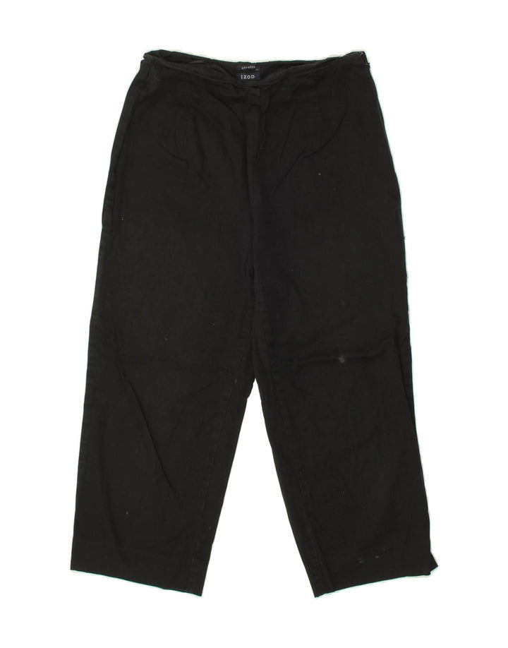 IZOD Womens Straight Capri Trousers US 8 Medium W28 L22 Black Cotton Vintage Izod and Second-Hand Izod from Messina Hembry 