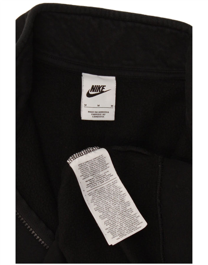Felpa Nike da uomo con zip e collo, in cotone nero medio