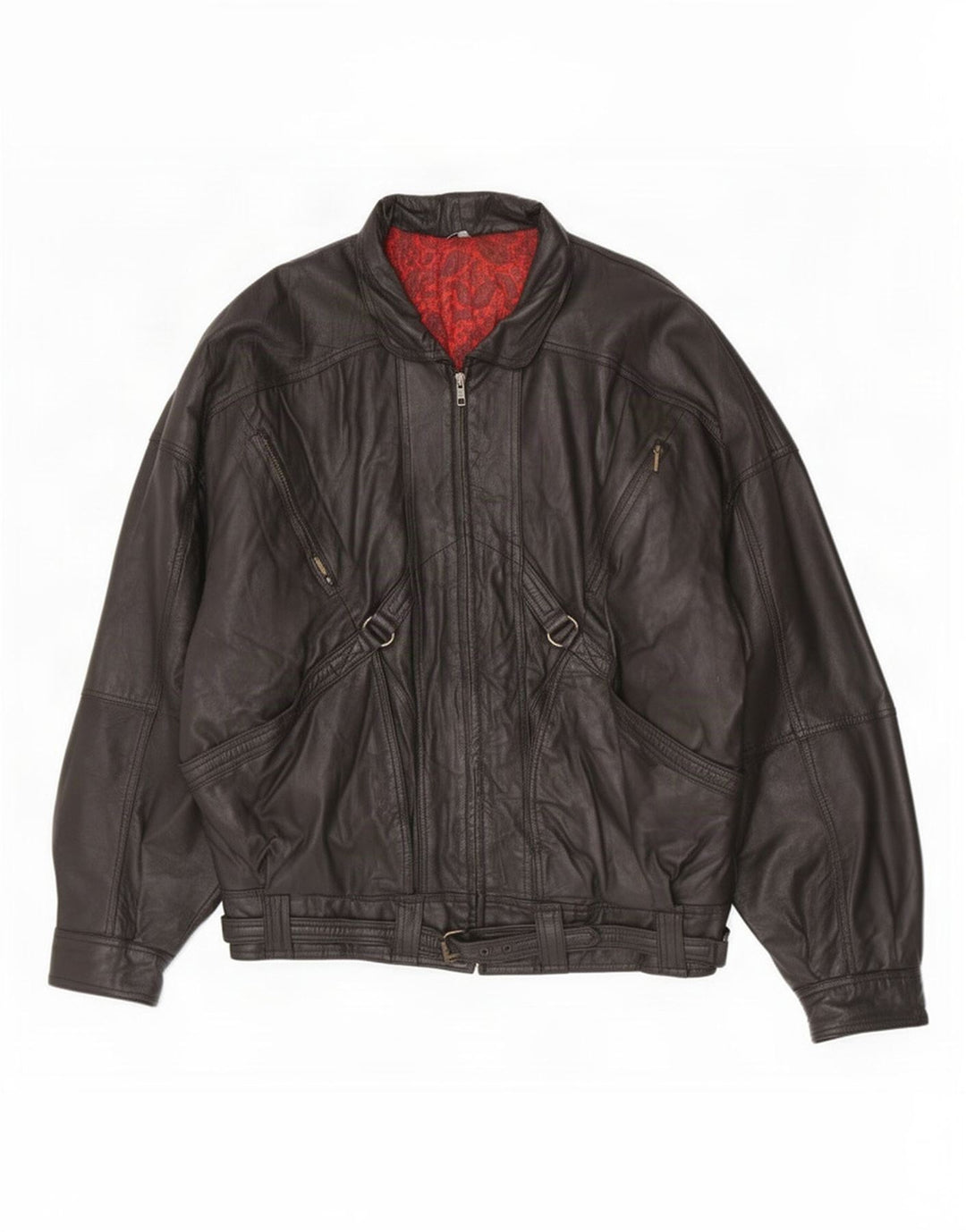 Giacca in pelle vintage da uomo IT 52 XL Nera