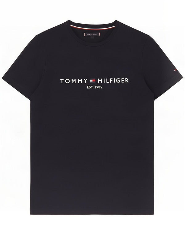 Tommy Hilfiger Mens Graphic T-Shirt Top Medium Navy Blue Cotton