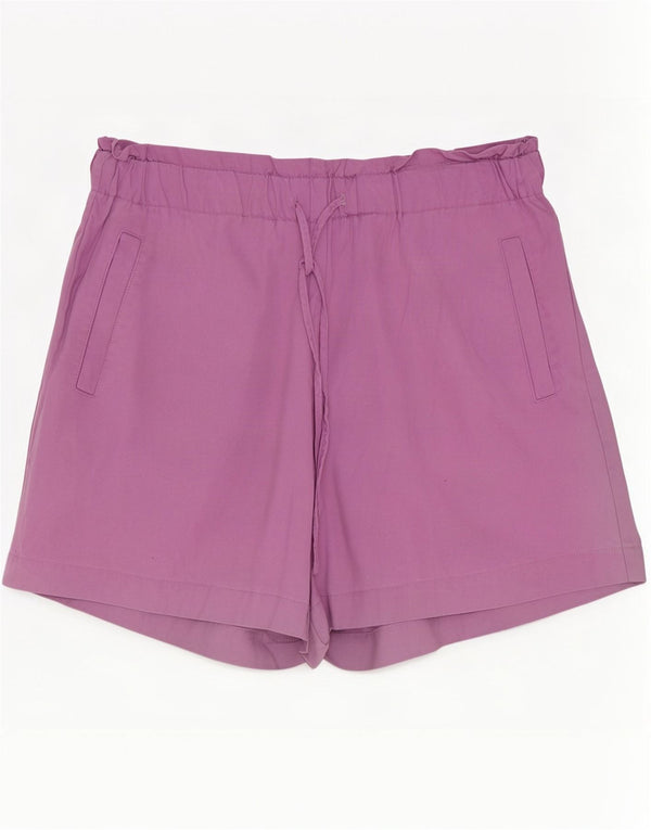 Pantaloncini casual a vita alta da donna Benetton XL W38 Lyocell viola