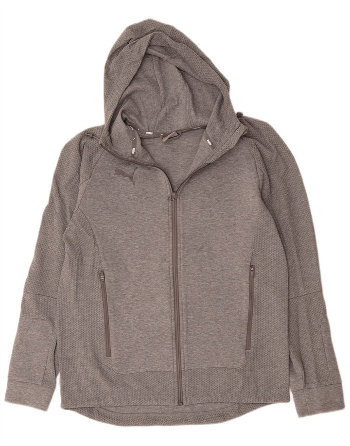Felpa con cappuccio e zip Puma da uomo grande in viscosa chiazzata grigia