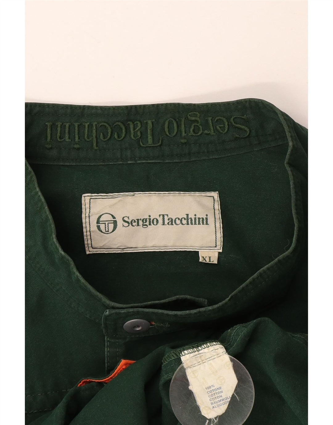 SERGIO TACCHINI Giacca utilitaria da uomo UK 42 XL Cotone verde