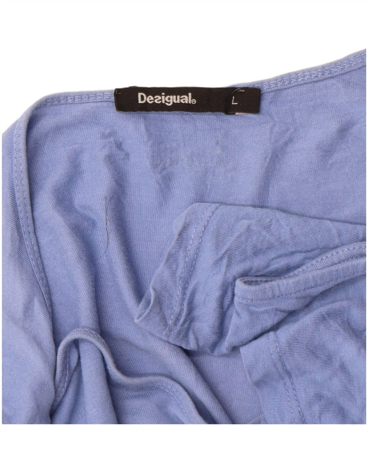 Desigual Top da donna con spalle scoperte con grafica UK 16 Large Blue Floral