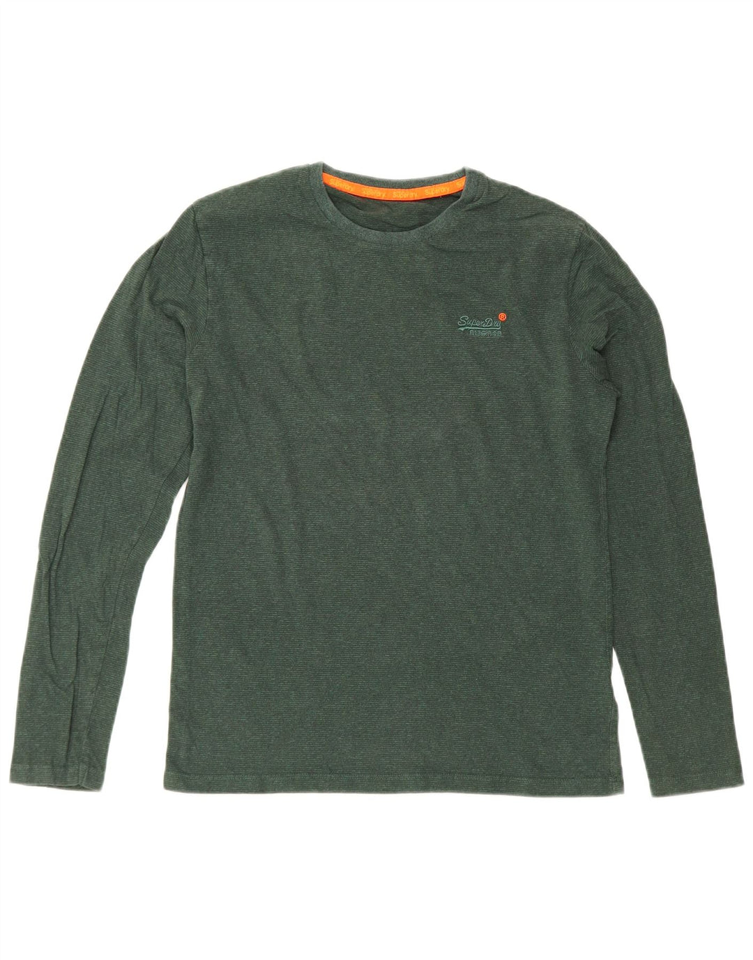 Top da uomo a maniche lunghe Superdry in cotone verde piccolo
