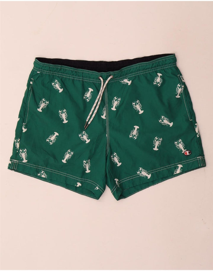 Pantaloncini da bagno Champion da uomo con motivo astratto, grandi, verdi