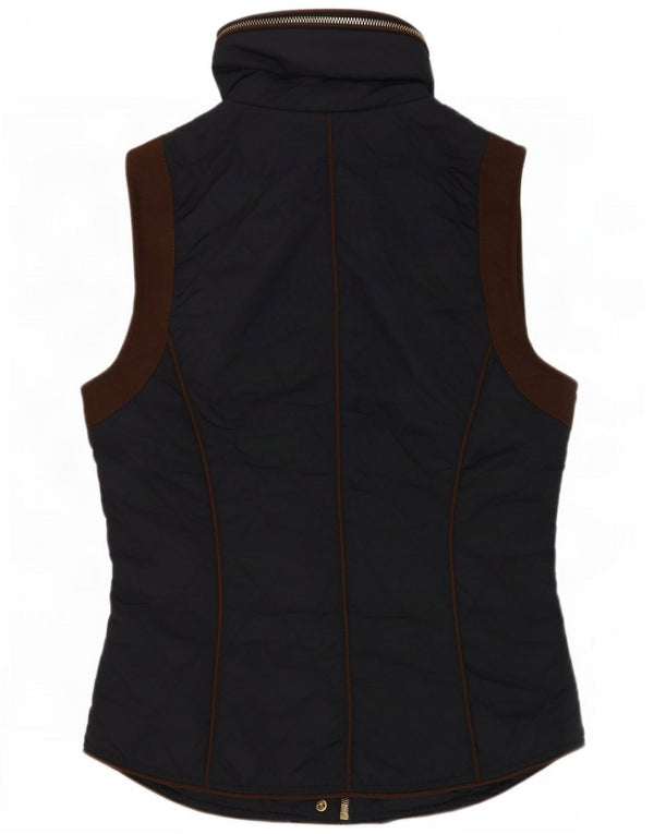 Gilet trapuntato con cappuccio da donna Zara UK 10 piccolo blu navy color block