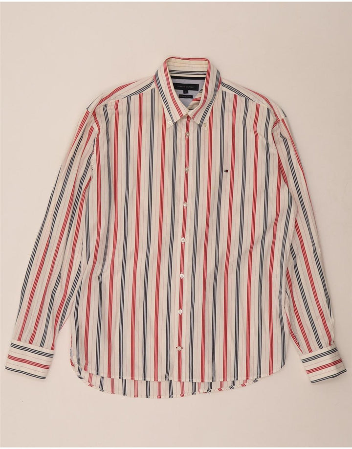 TOMMY HILFIGER Camicia da uomo XL a righe bianche
