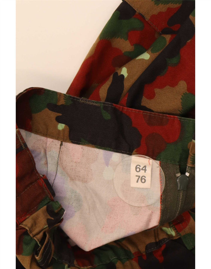 Pantaloni cargo dritti da uomo vintage W46 L31 mimetico multicolore