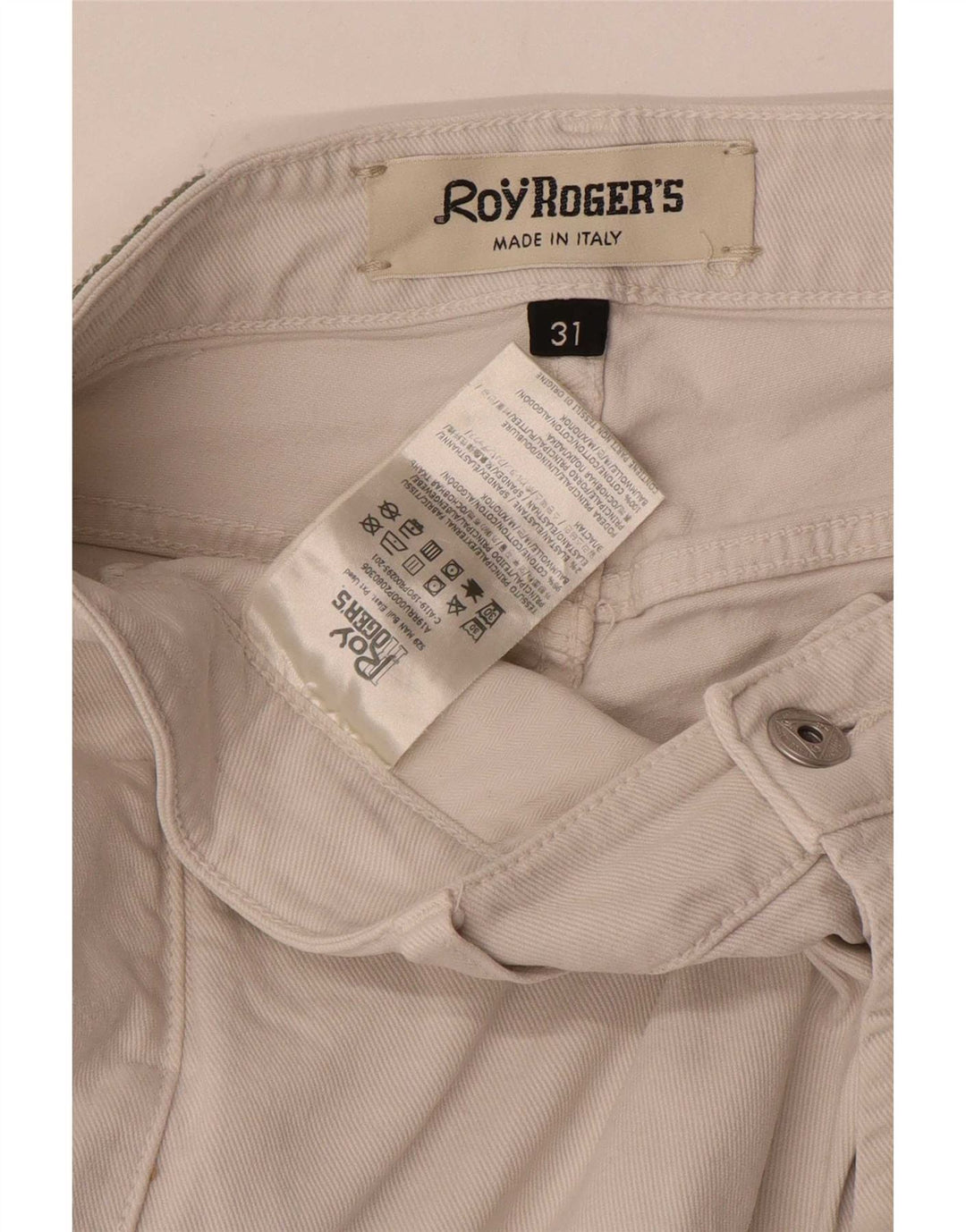 Jeans dritti slim da uomo Roy Rogers W31 L32 cotone beige