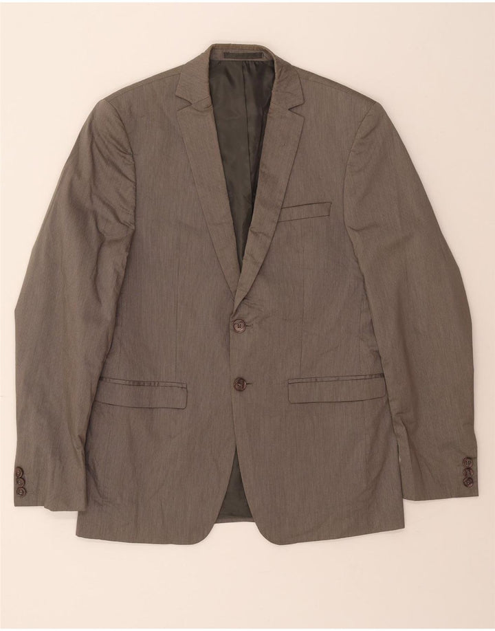 JULES Mens 2 Button Blazer Jacket IT 48 Medium Grey Cotton Vintage Jules and Second-Hand Jules from Messina Hembry 